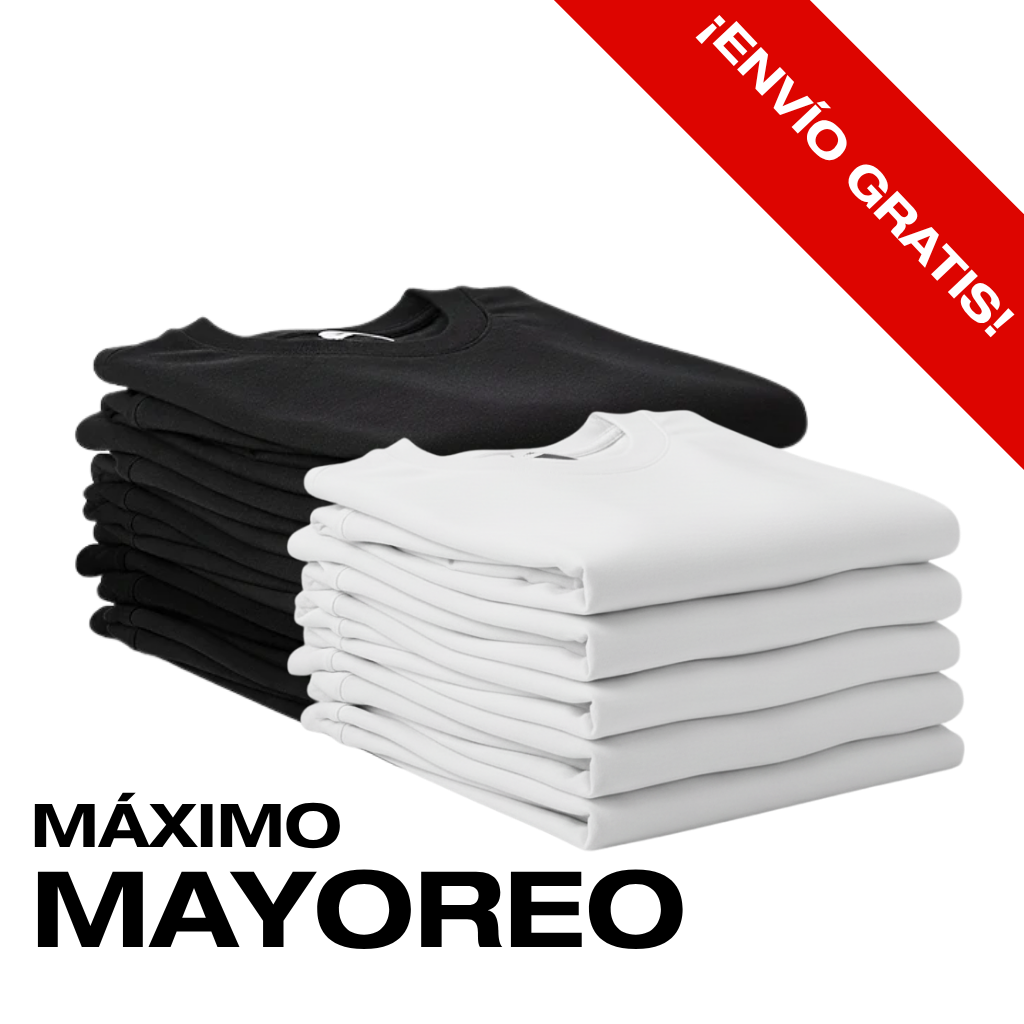 PAQUETE 30 PLAYERAS OVERSIZE - 230GR - Blanco y Negro