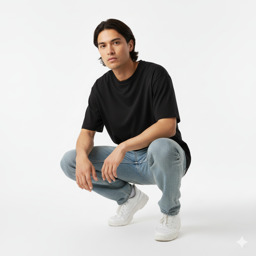 PLAYERA OVERSIZE - BLACK - 230GR